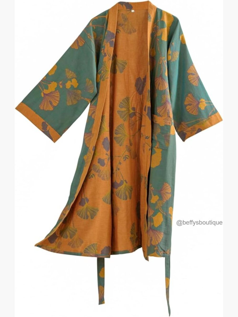 100% Cotton Gauze Kimono Robe - Long Loungewear Sleepwear Nightgown